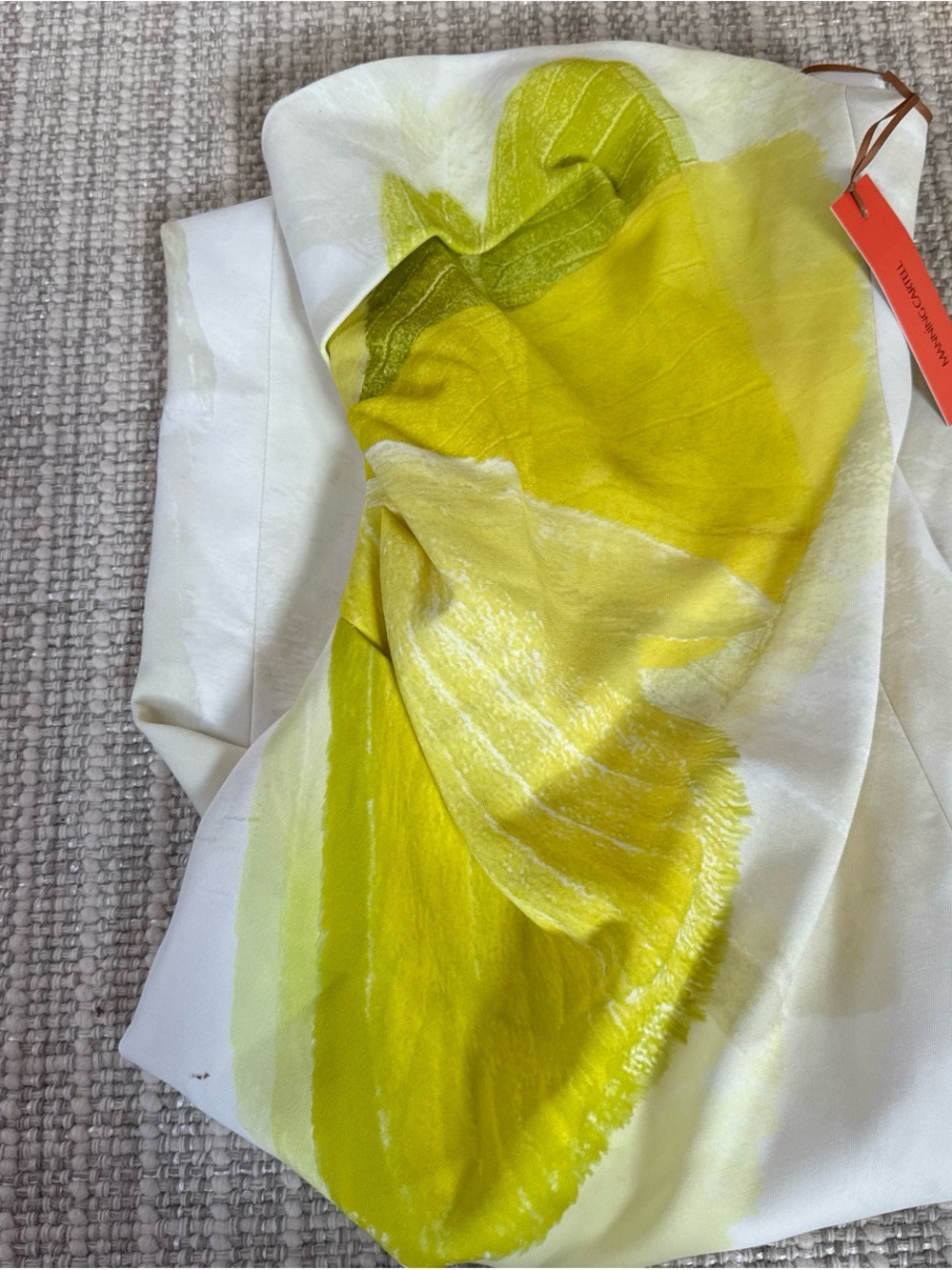 Manning Cartell Strapless Midi Dress in Lime and Cream Leaf Print - Picture 2 of 3